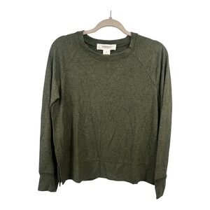 Workshop Republic Clothing Womens Olive Green Athleisure Raglan Top Small NWT